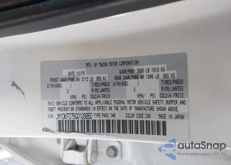 2016 Mazda Cx-3 Grand Touring from USA, damaged, VIN JM1DKFD75G0128850